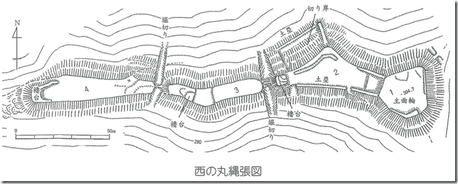 黒井城西の丸縄張図 黒井城西の丸縄張図