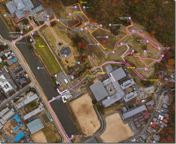 鳥取城山下之丸散策順路